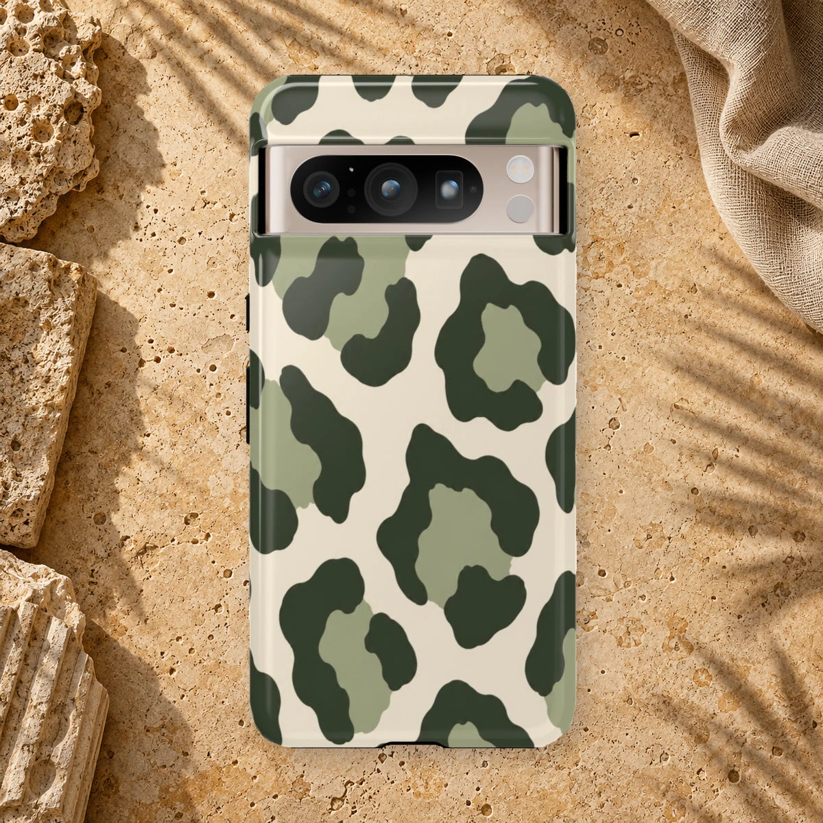 Olive Leopard phone case print