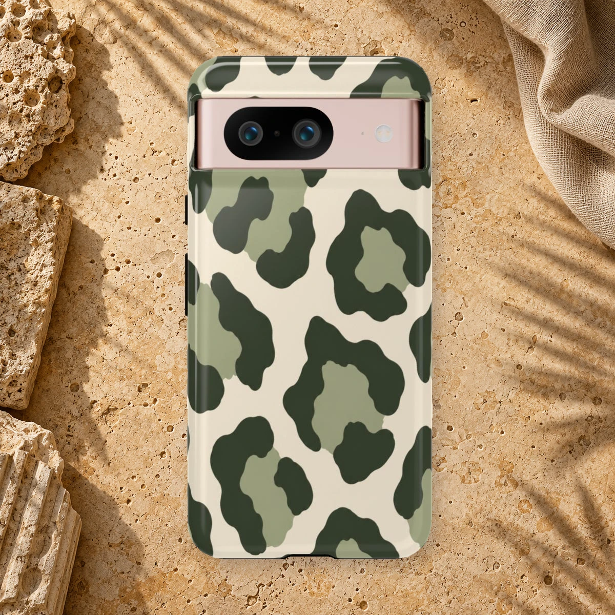 Olive Leopard phone case print