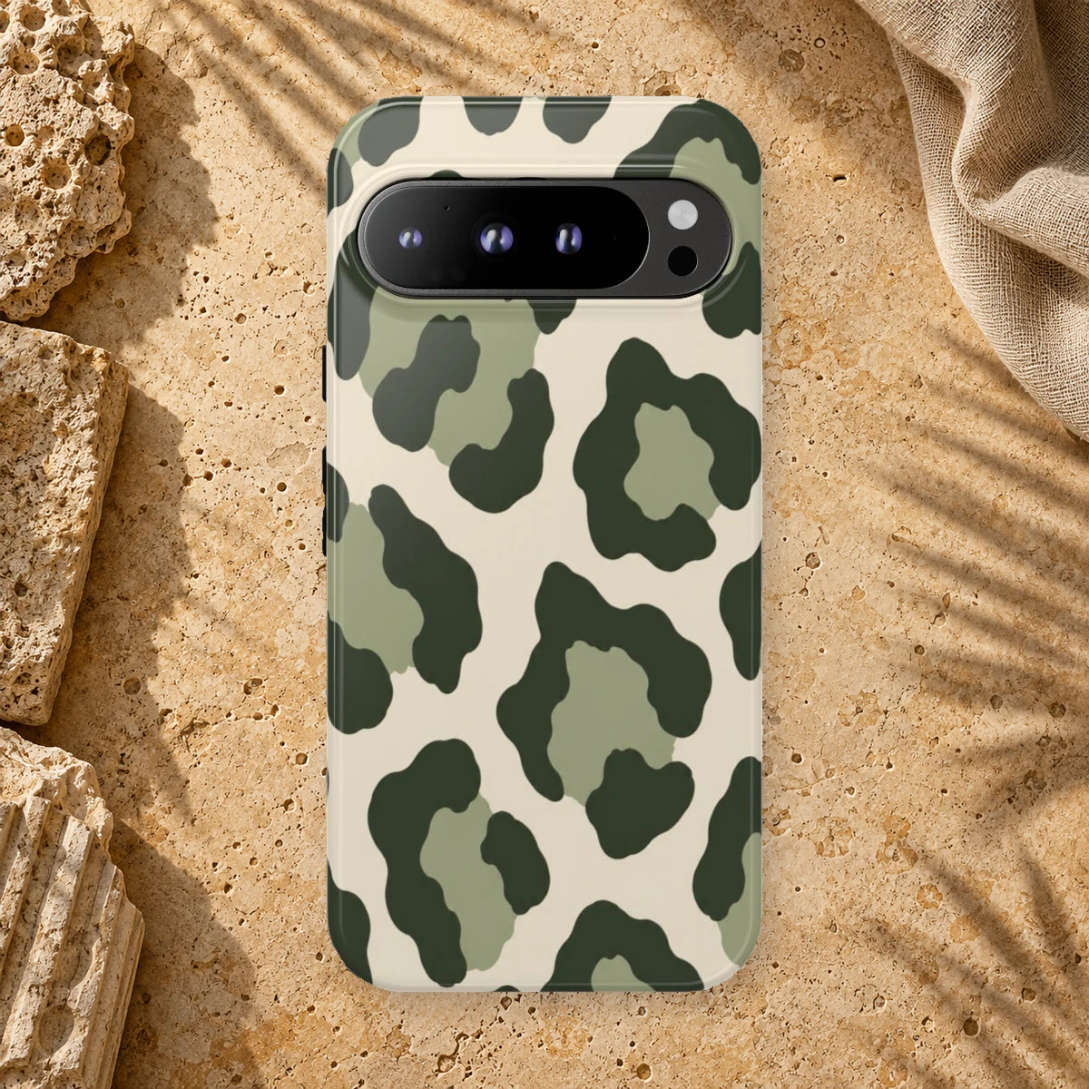 Olive Leopard phone case print