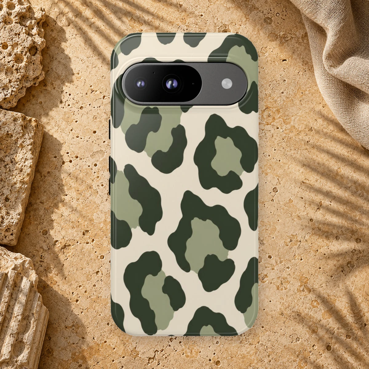 Olive Leopard phone case print