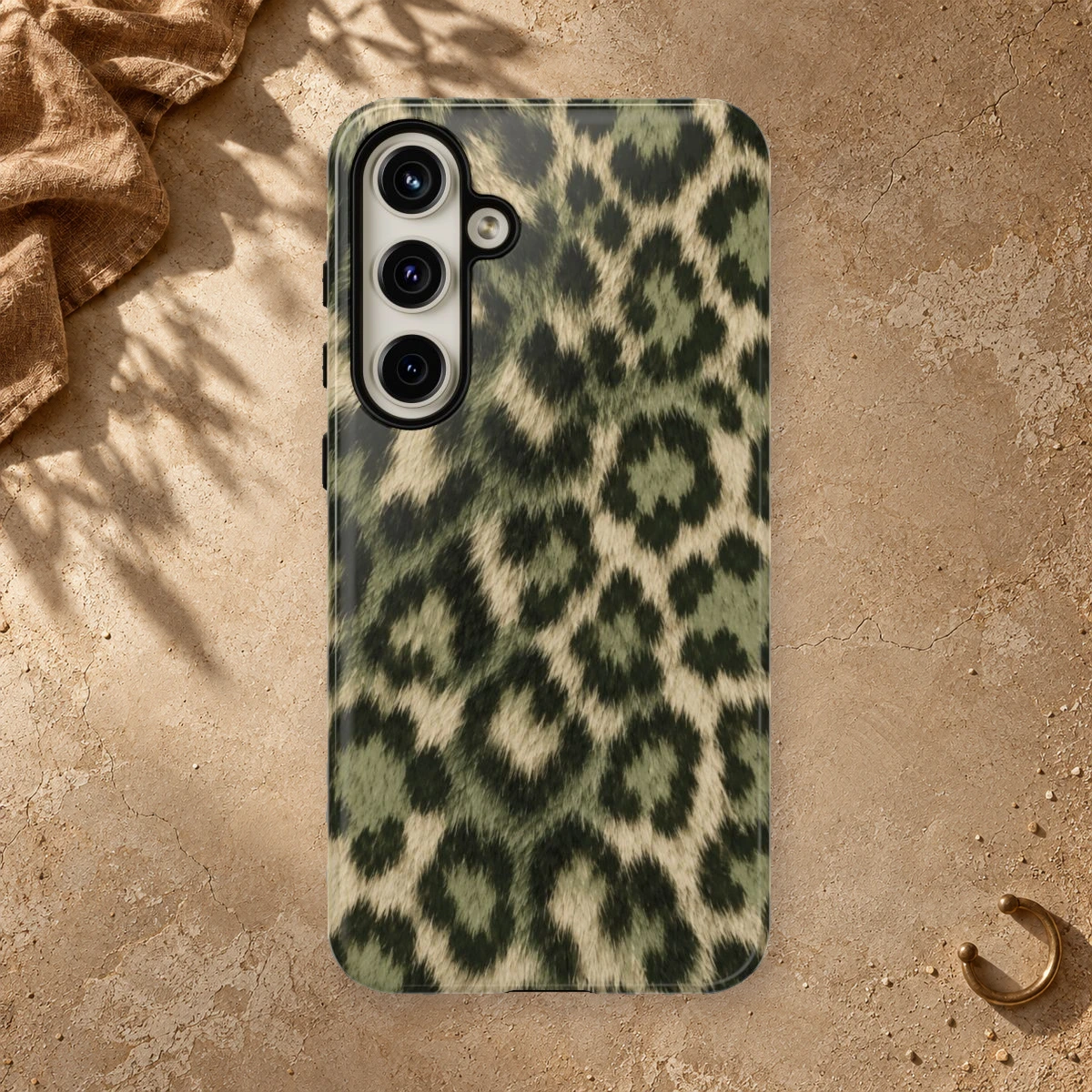 Olive Leopard phone case print