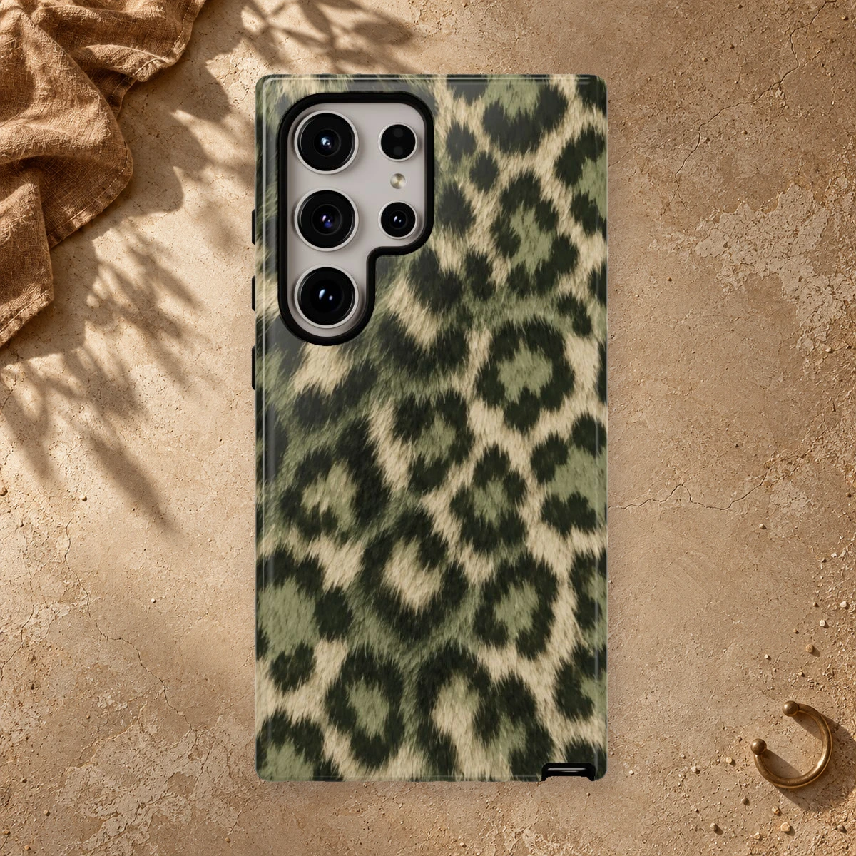 Olive Leopard phone case print