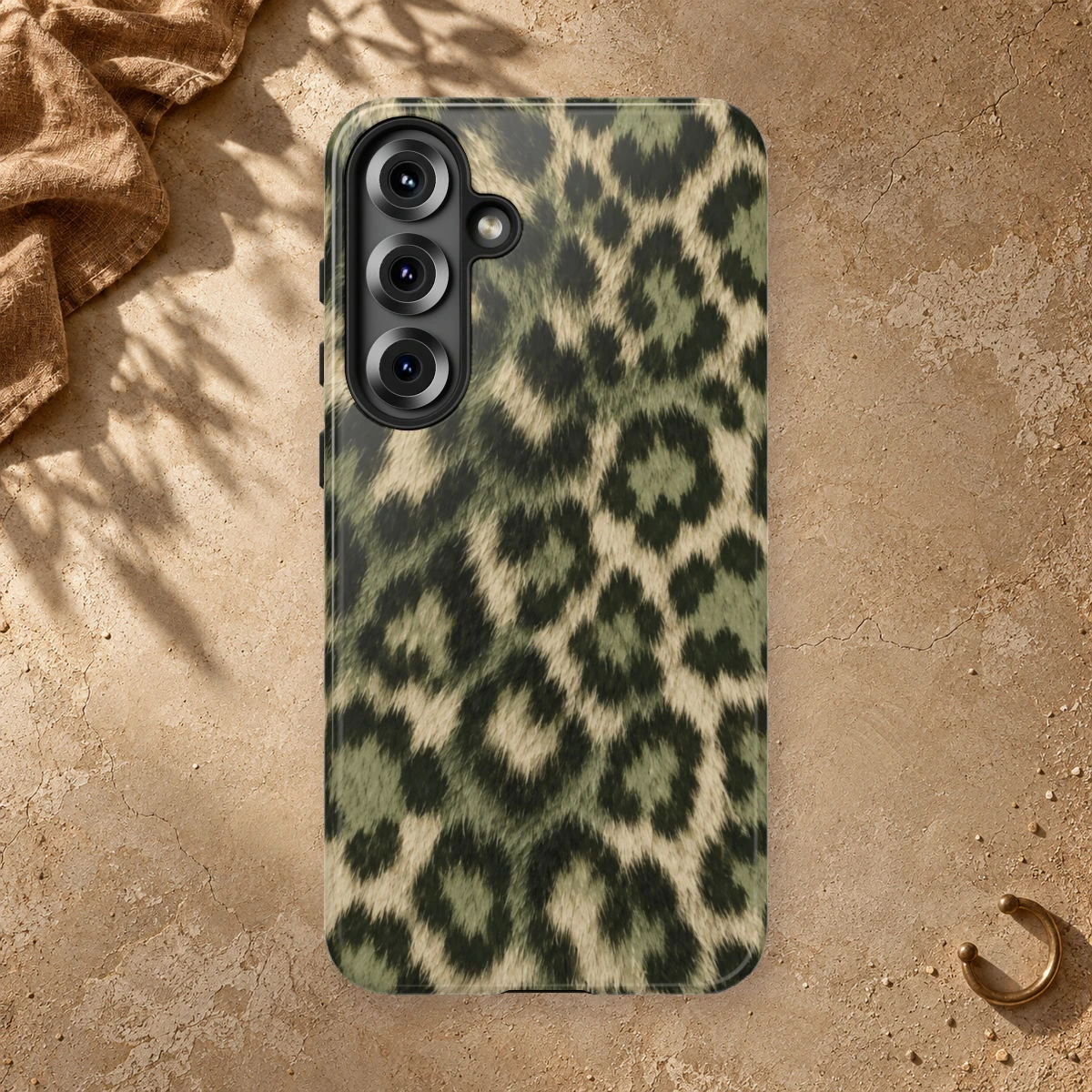 Olive Leopard phone case print