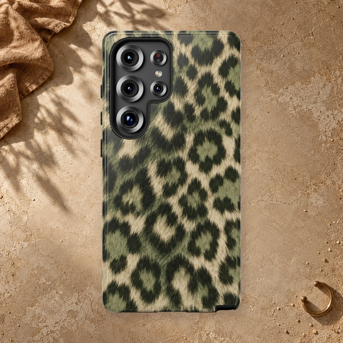 Olive Leopard phone case print
