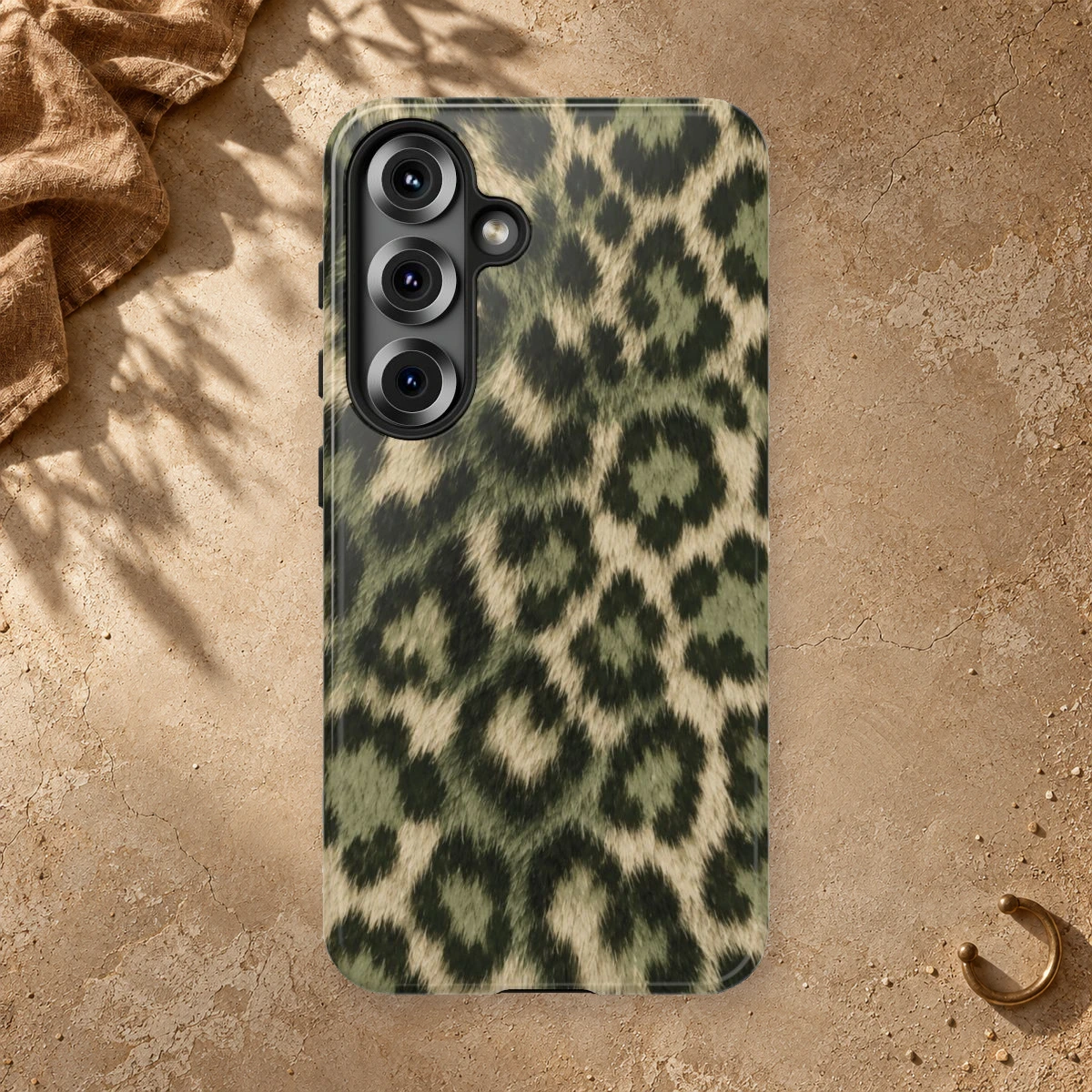 Olive Leopard phone case print