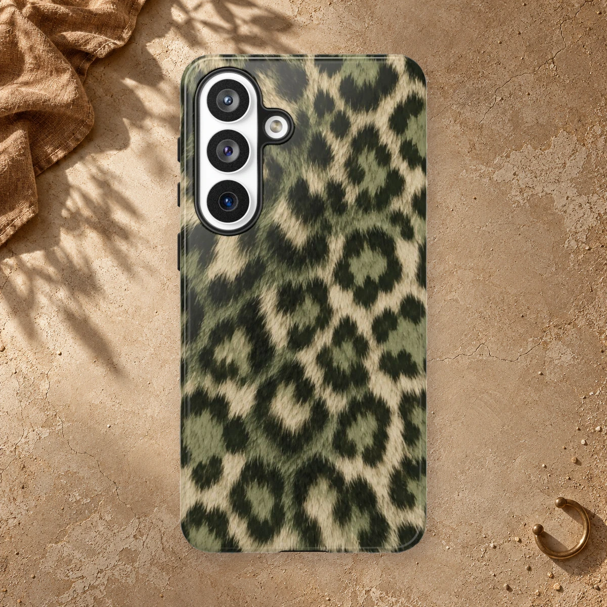 Olive Leopard phone case print