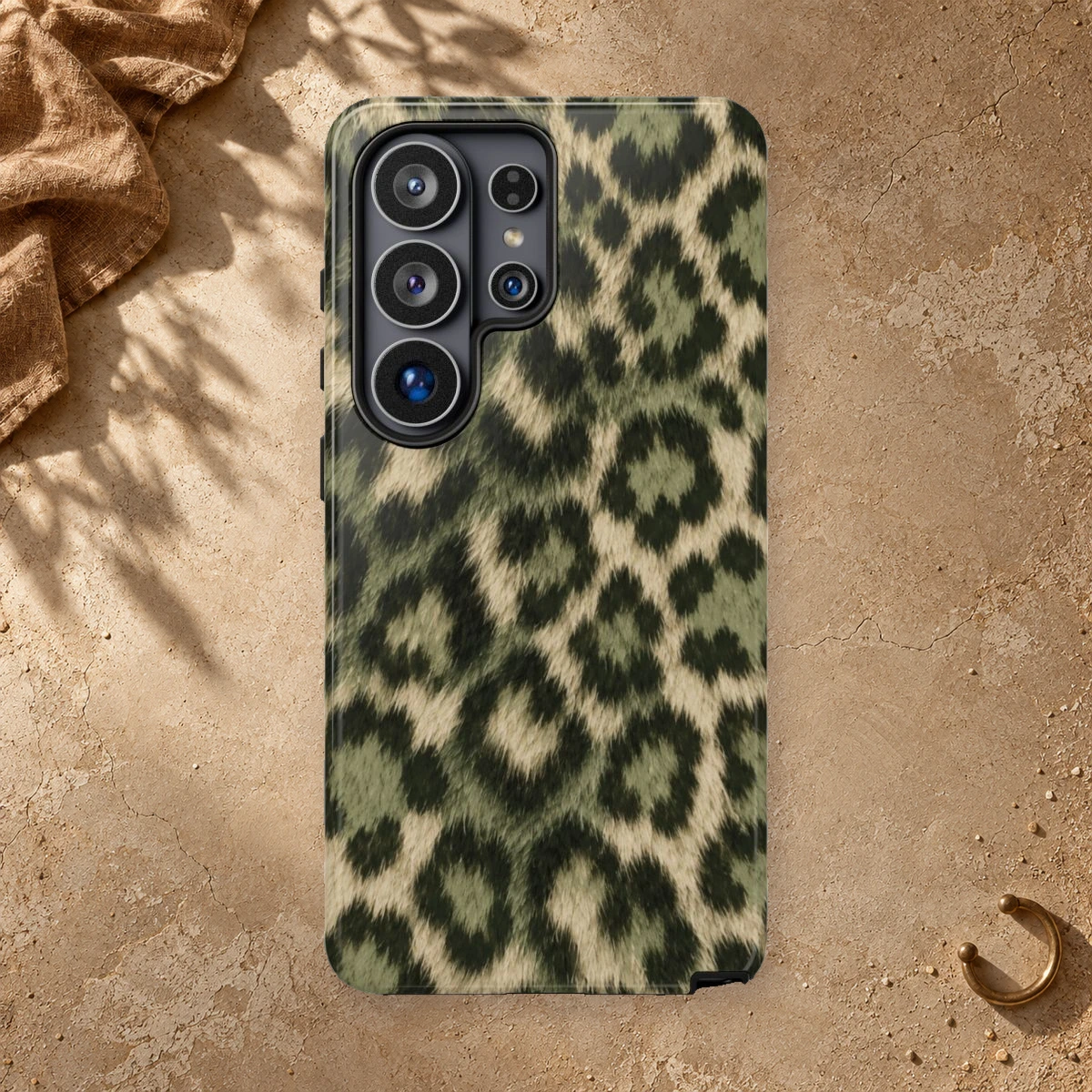 Olive Leopard phone case print