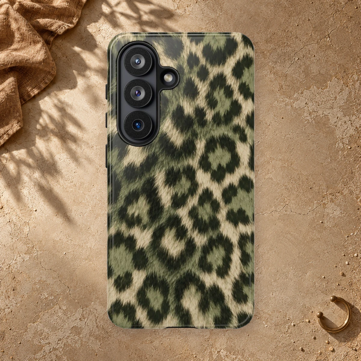 Olive Leopard phone case print