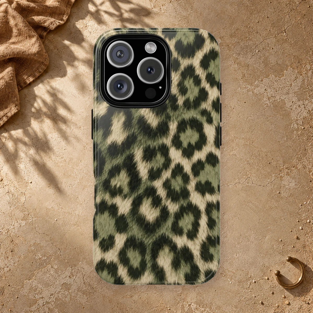 Olive Forest Texture phone case styled view
