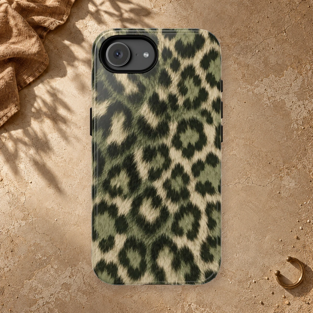 Olive Leopard phone case print