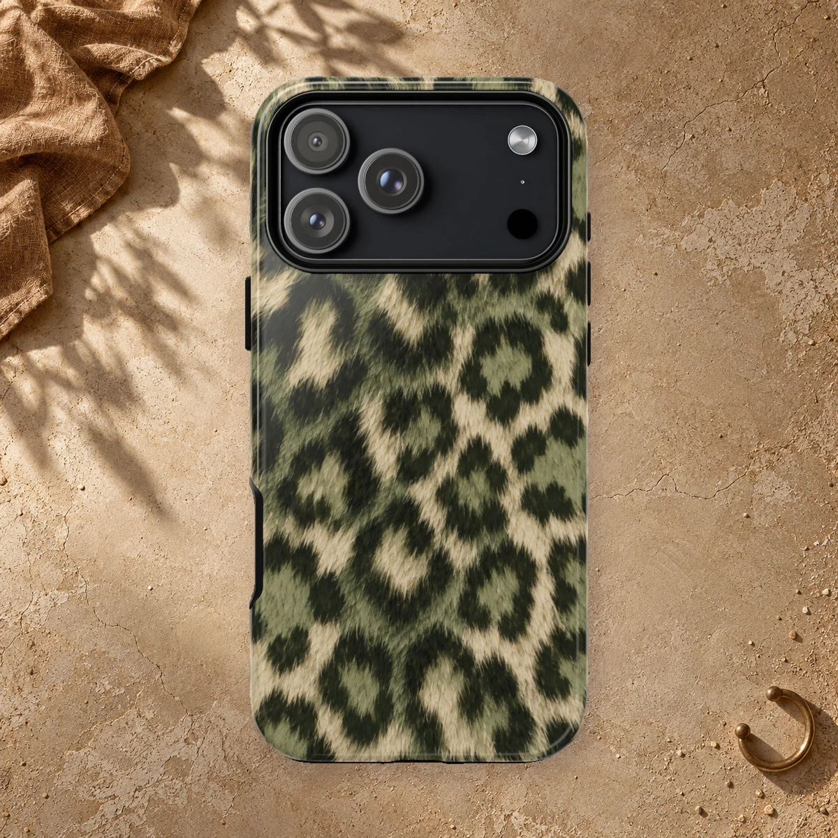 Olive Leopard phone case print