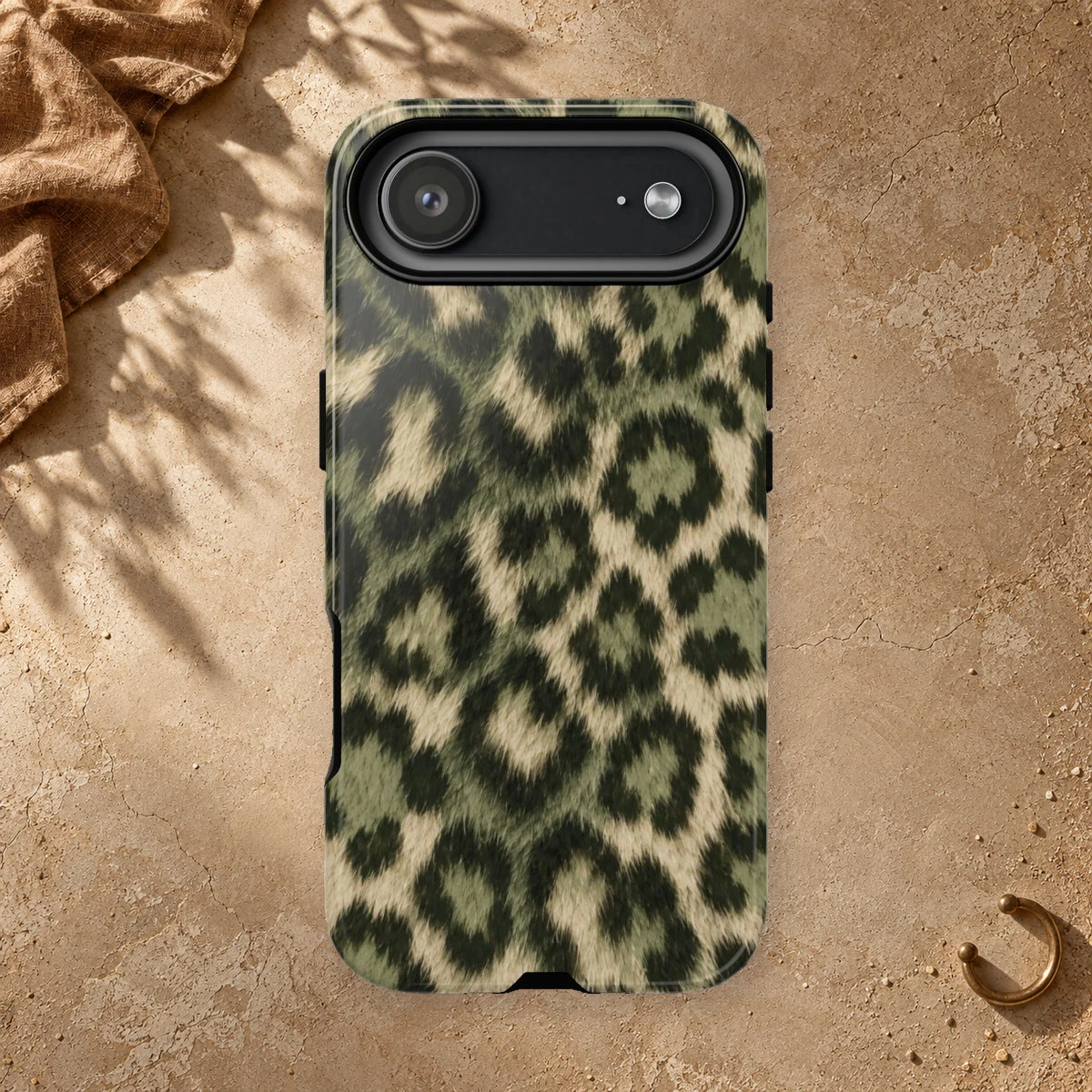 Olive Leopard phone case print