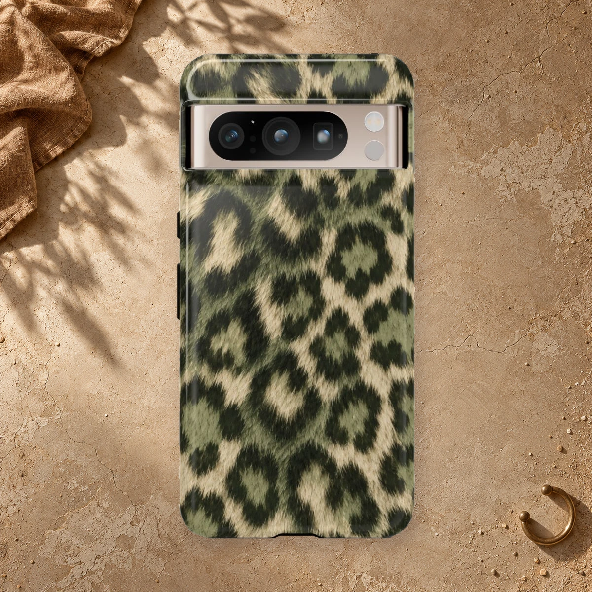 Olive Leopard phone case print