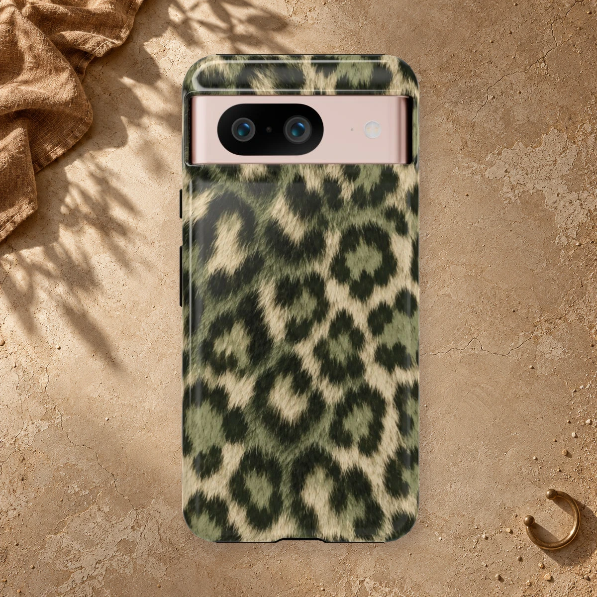 Olive Leopard phone case print