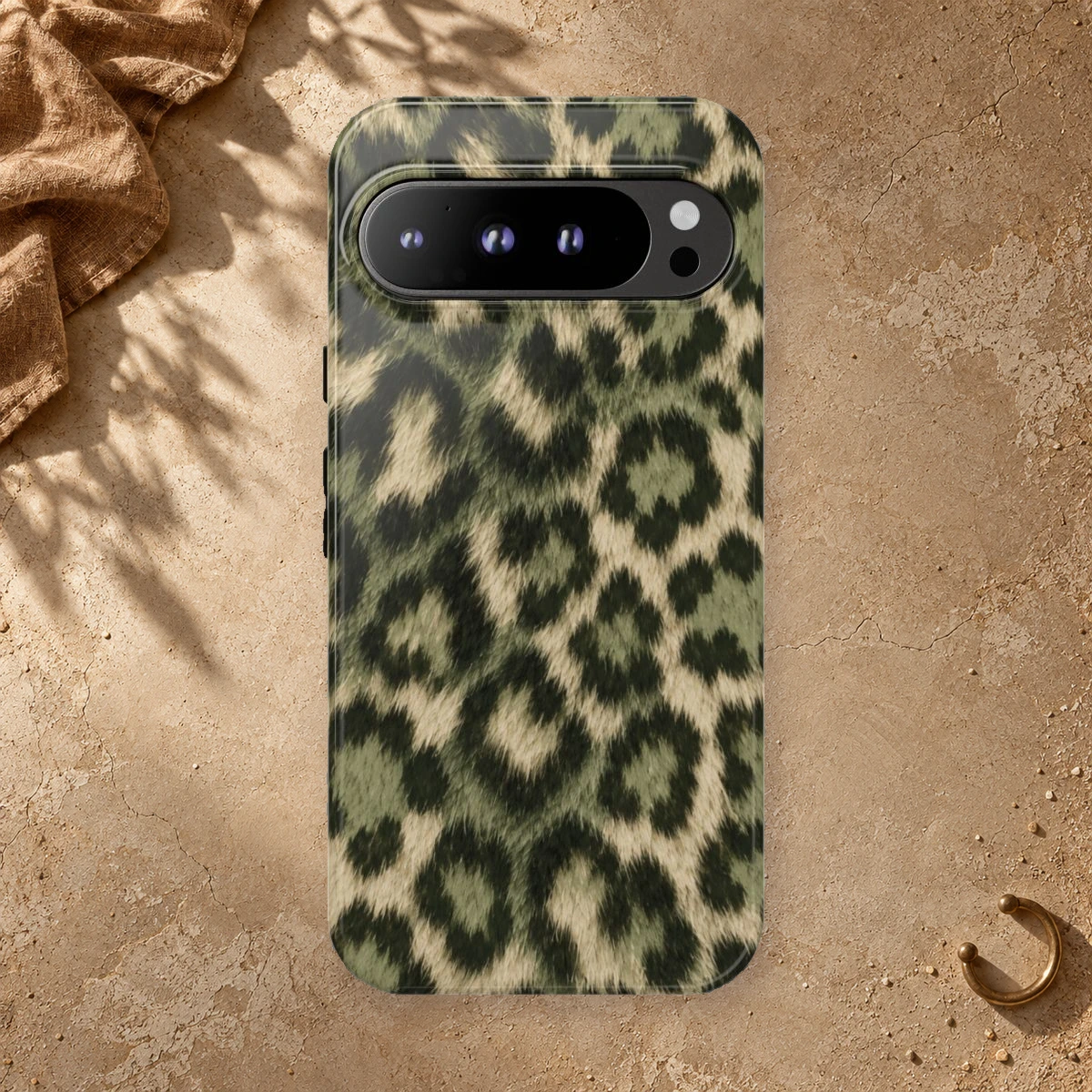 Olive Leopard phone case print