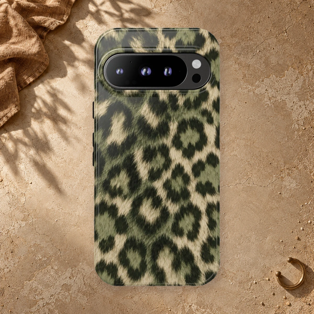 Olive Leopard phone case print