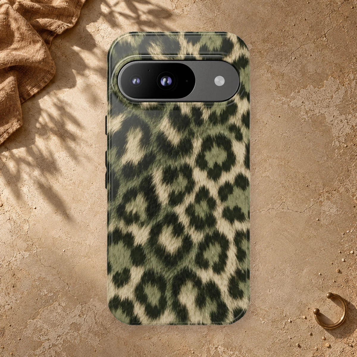 Olive Leopard phone case print