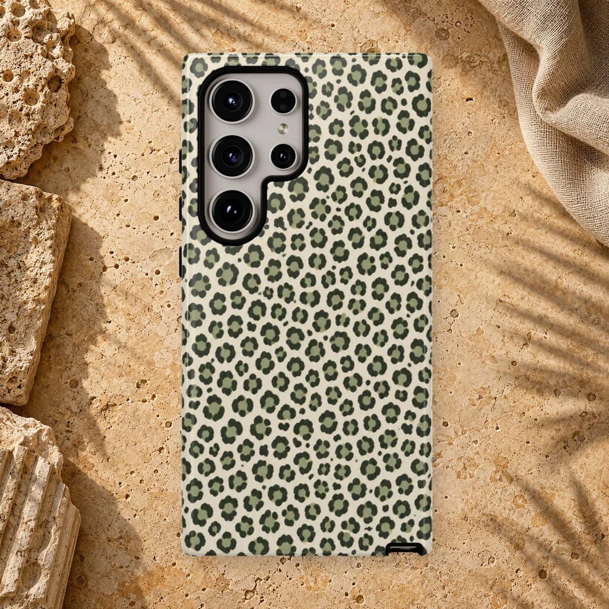 Olive Leopard phone case print