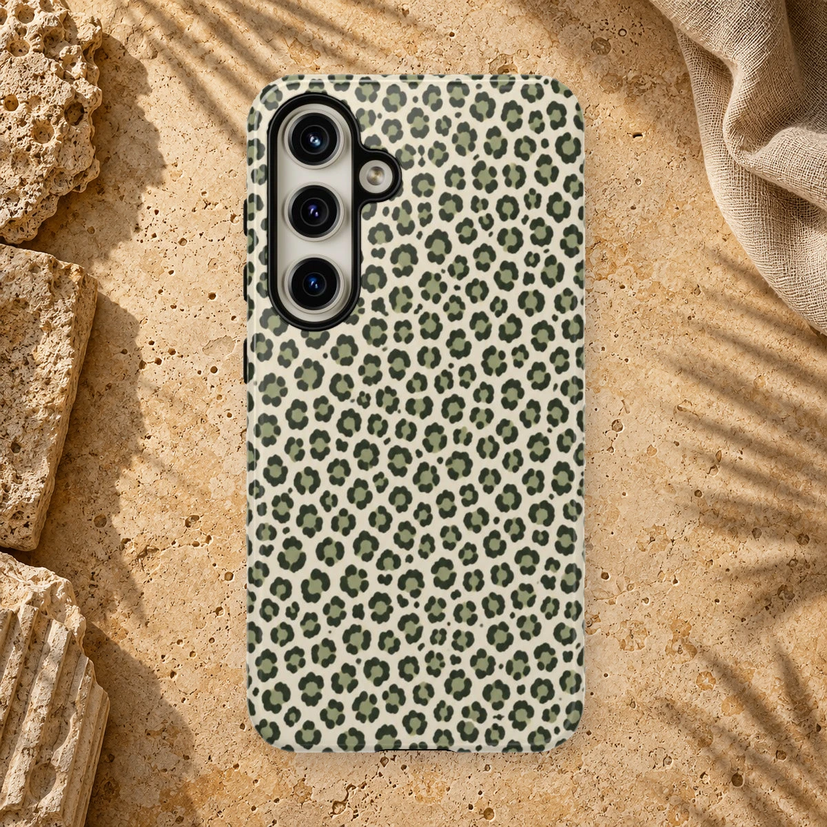 Olive Leopard phone case print