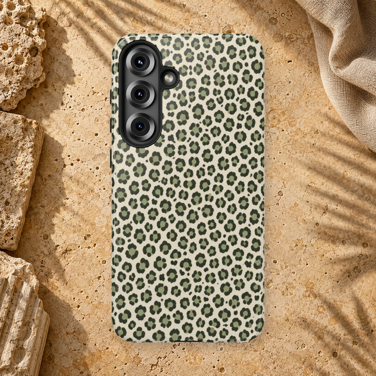 Olive Leopard phone case print