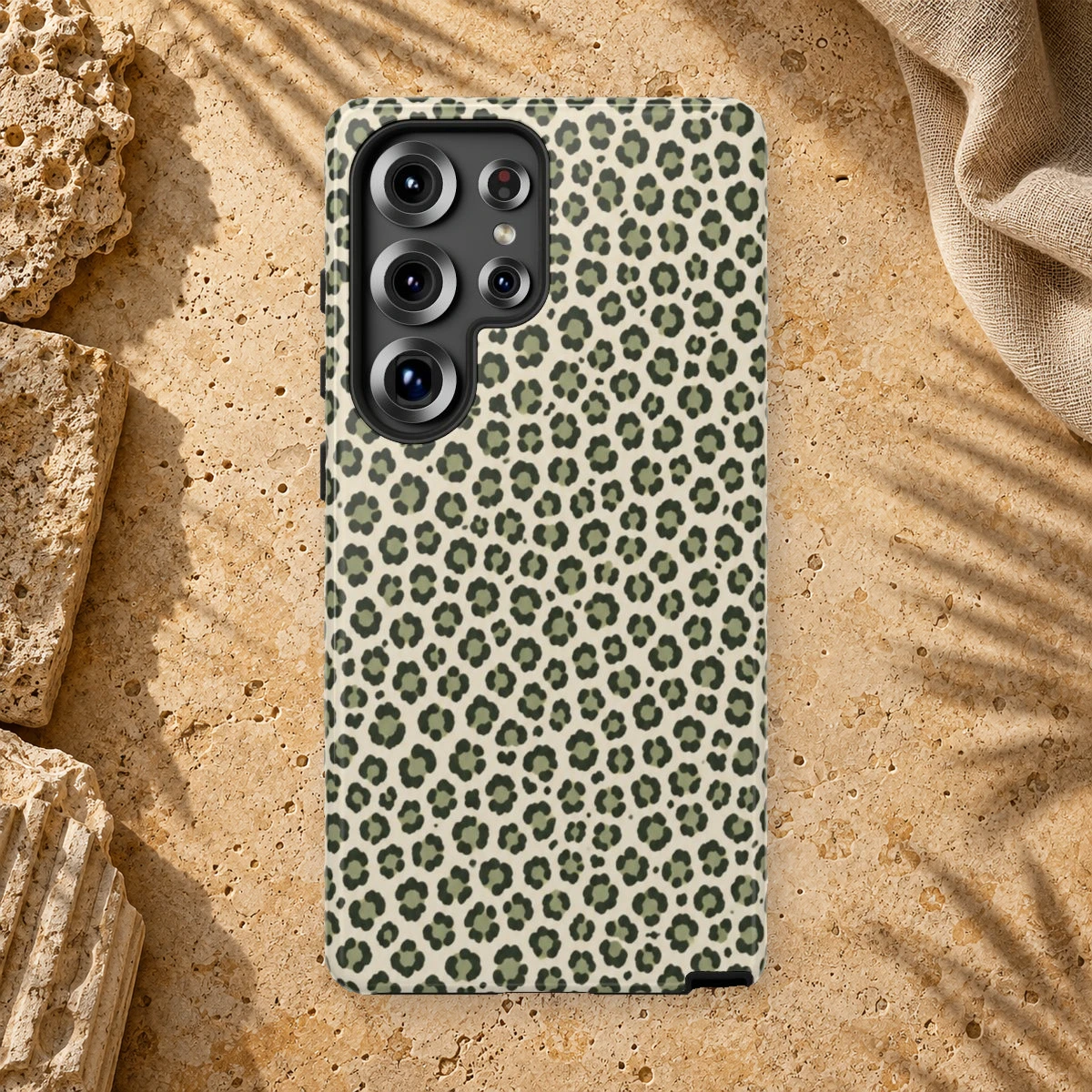 Olive Leopard phone case print