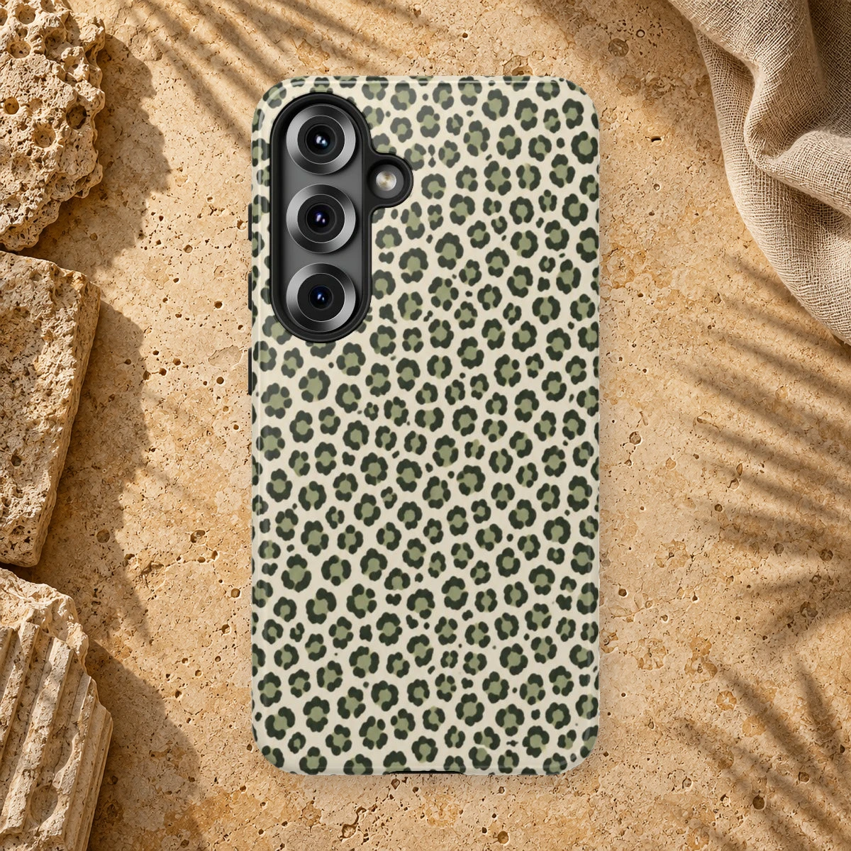 Olive Leopard phone case print