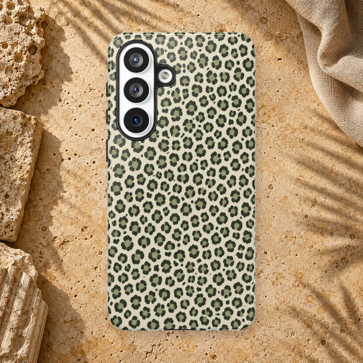 Olive Leopard phone case print