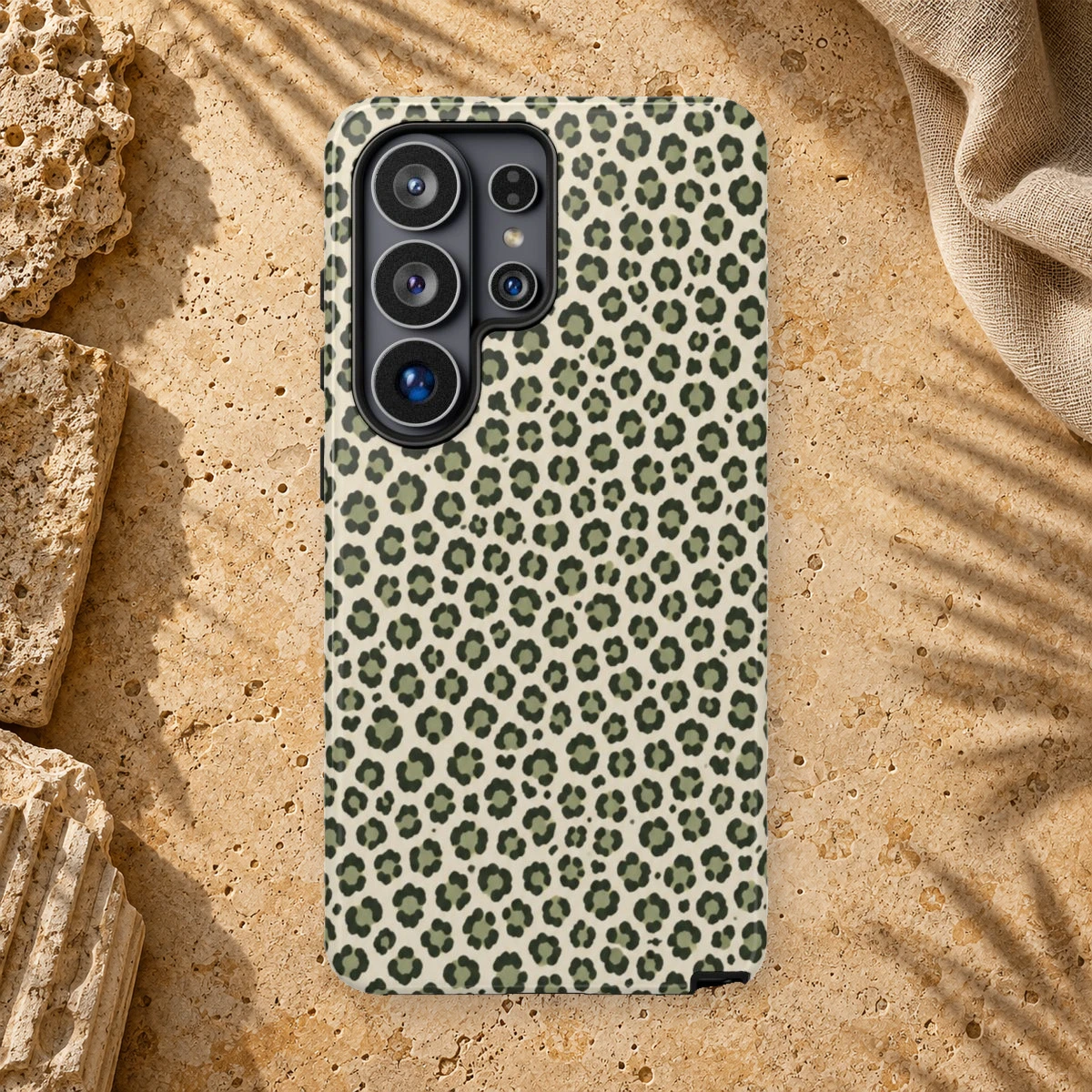Olive Leopard phone case print