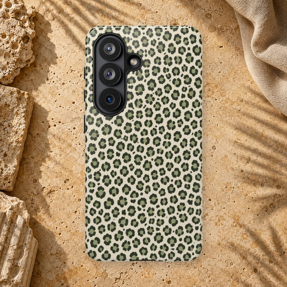 Olive Leopard phone case print