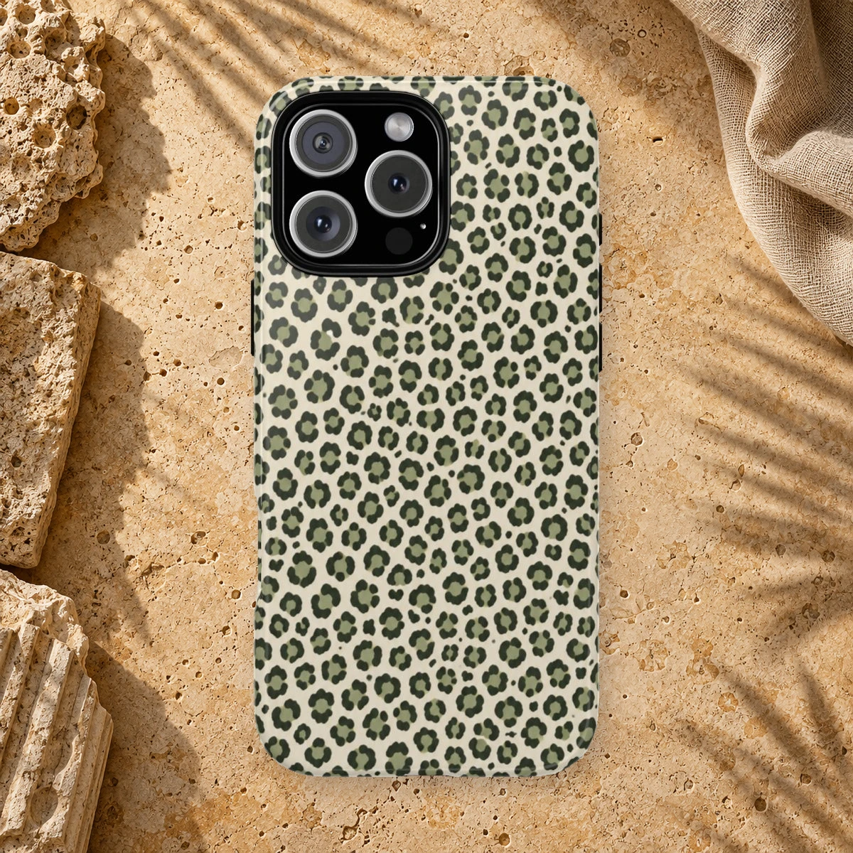 Olive Leopard phone case print