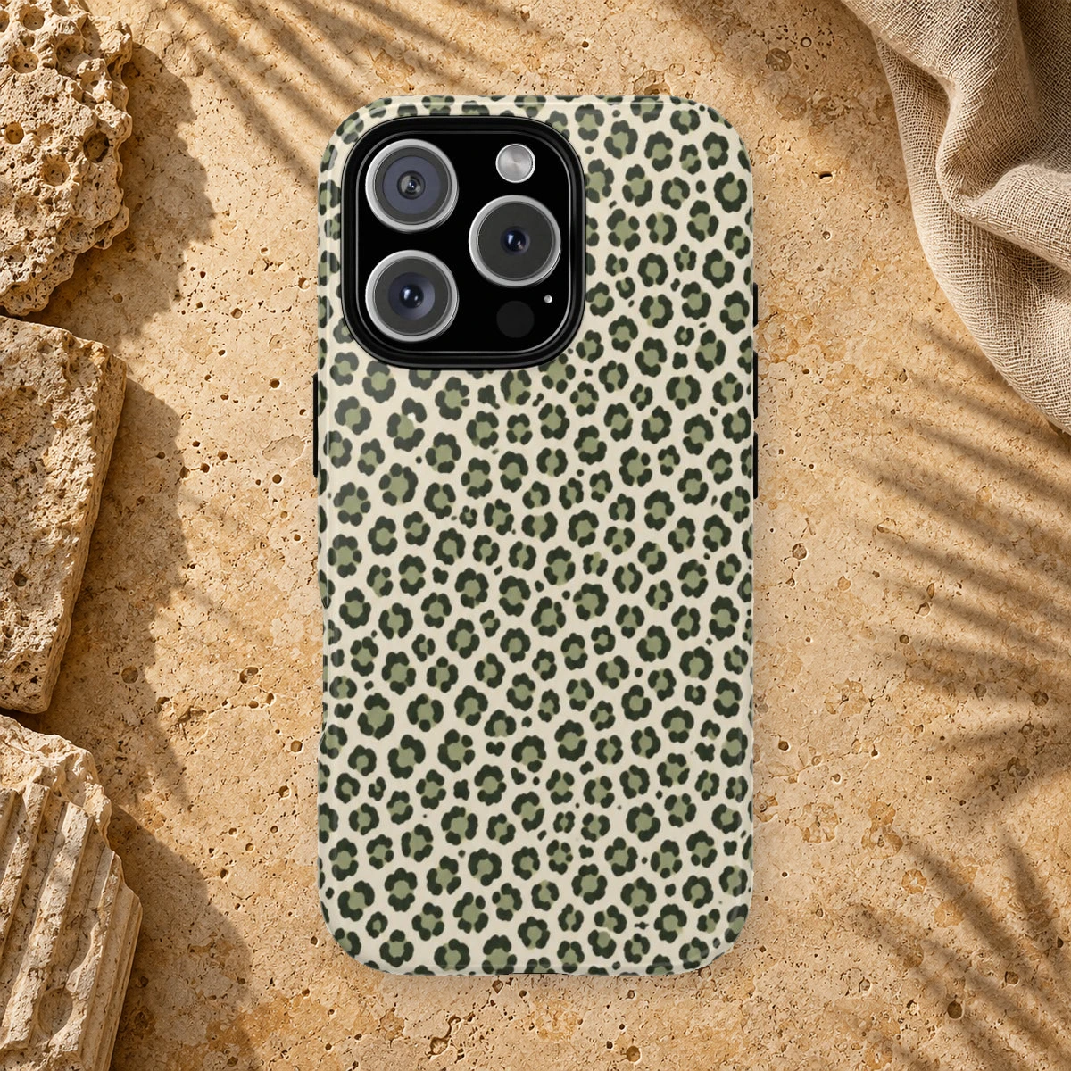 Olive Leopard phone case print