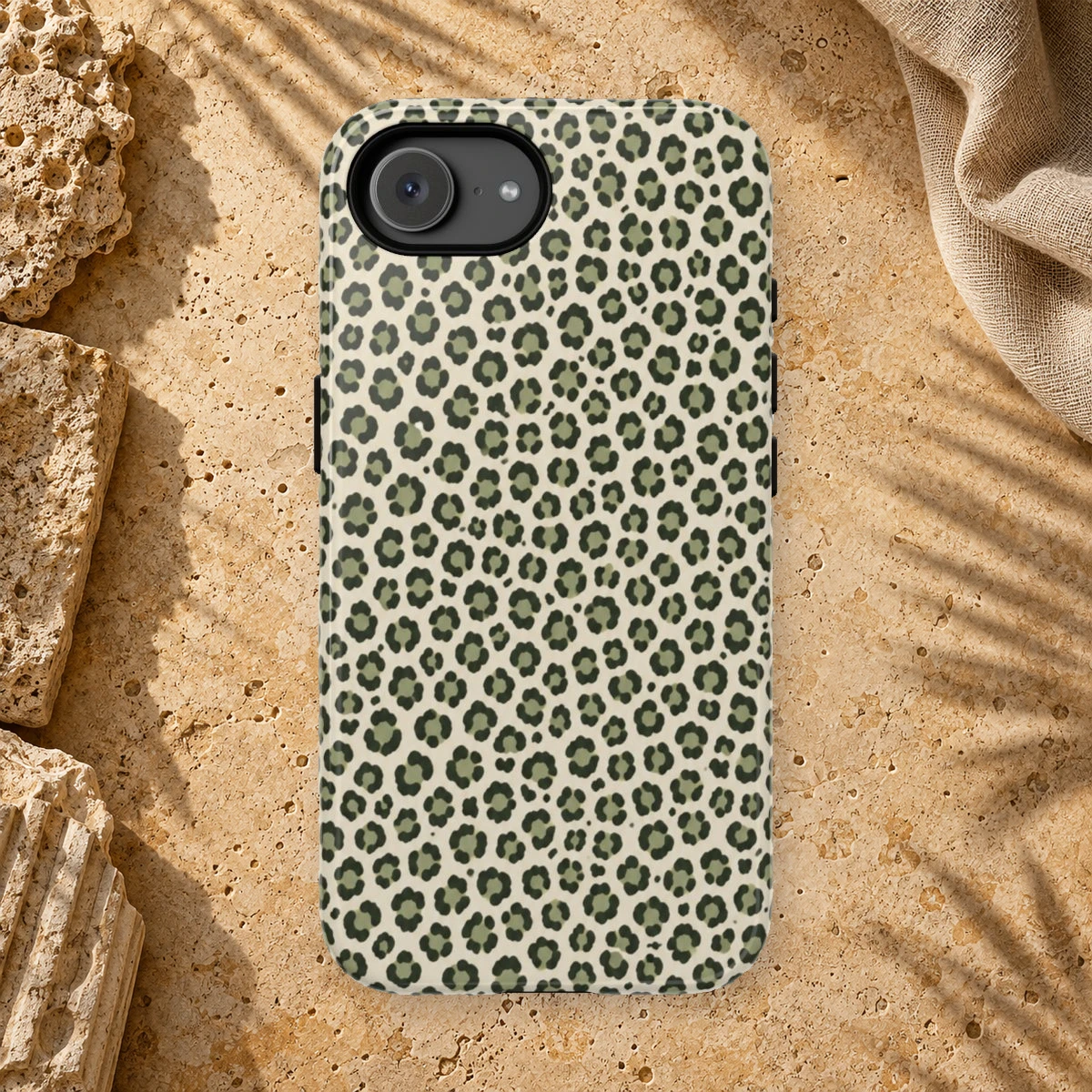 Olive Leopard phone case print