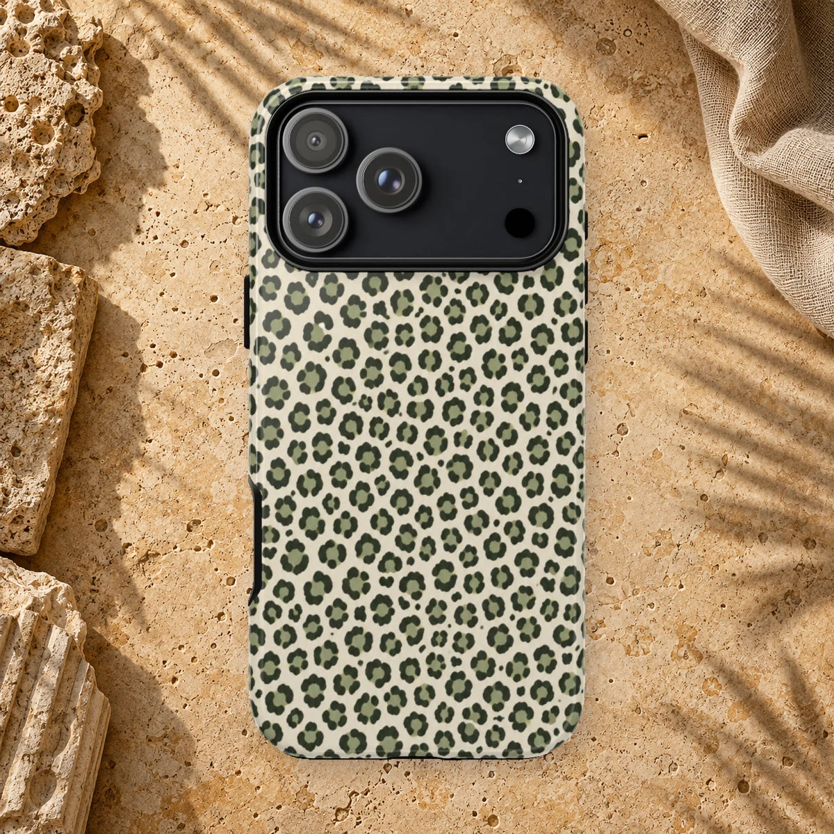 Olive Leopard phone case print