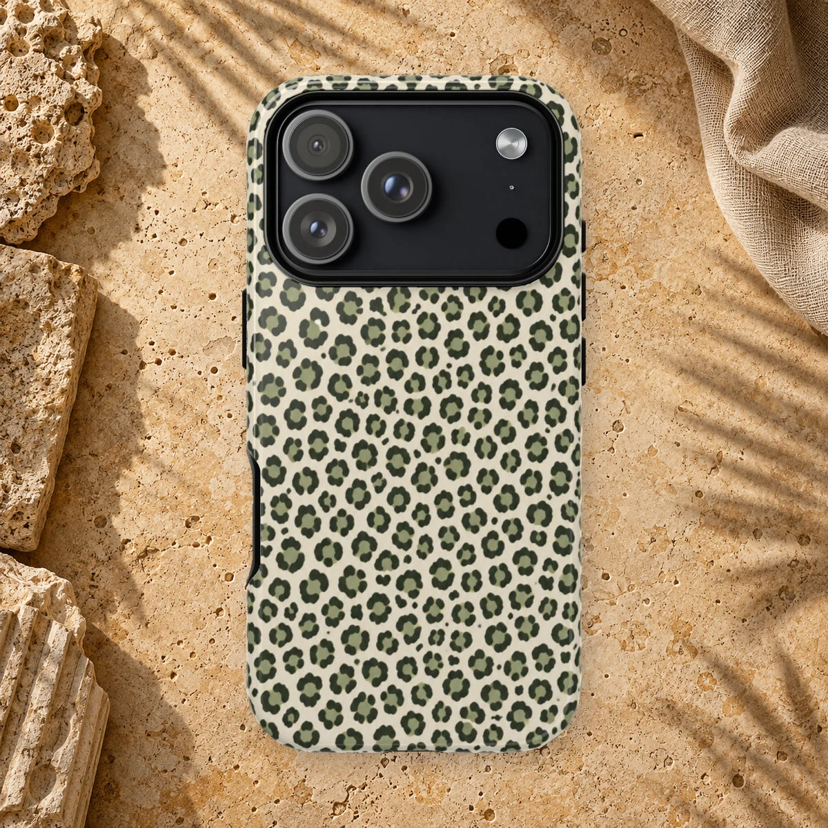 Olive Leopard phone case print