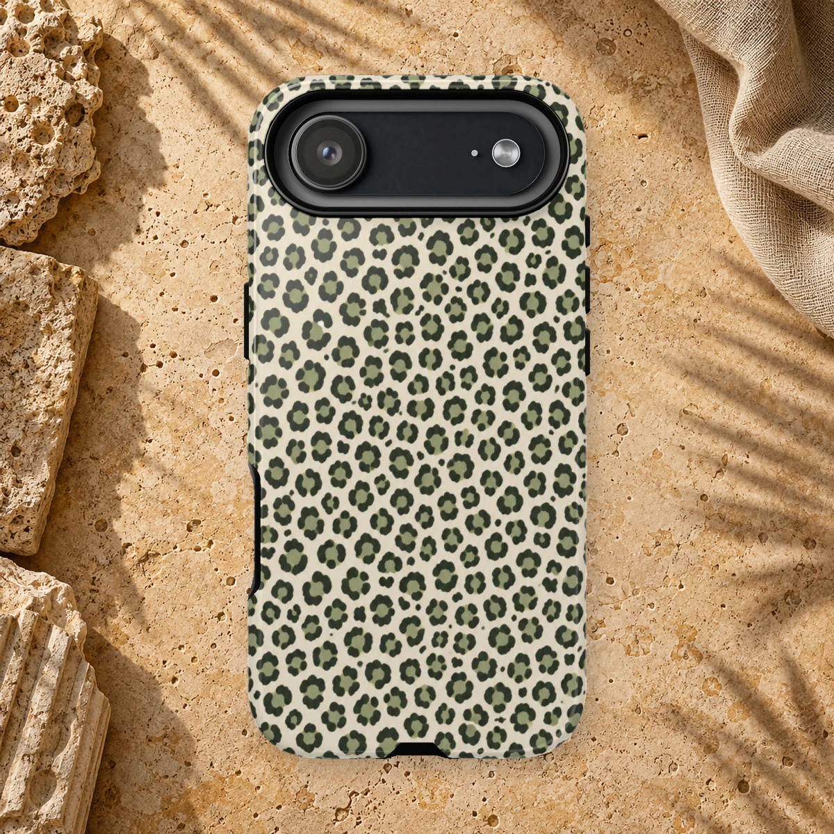 Olive Leopard phone case print