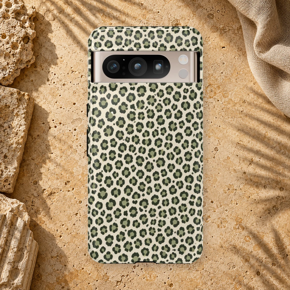 Olive Leopard phone case print