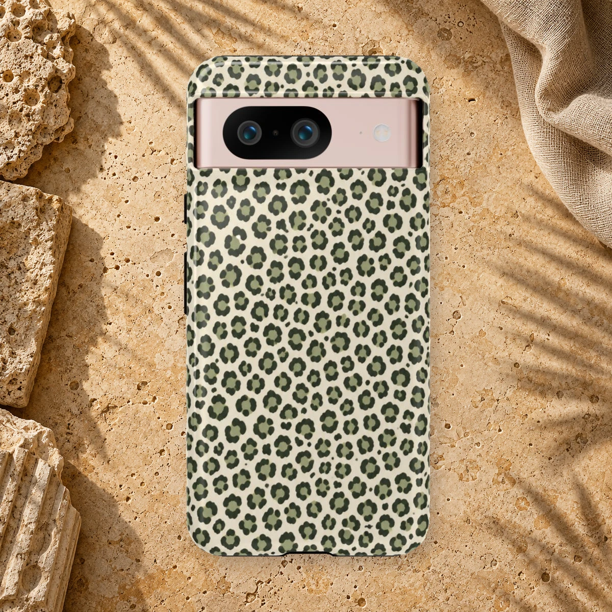Olive Leopard phone case print
