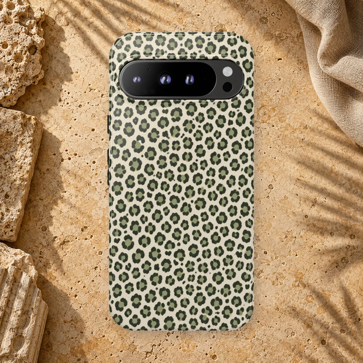 Olive Leopard phone case print