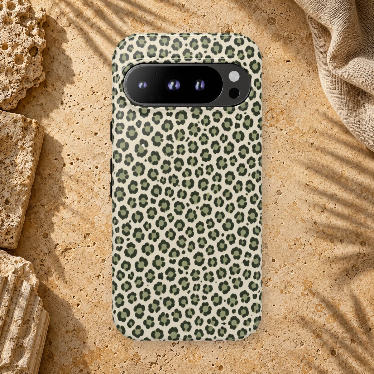 Olive Leopard phone case print