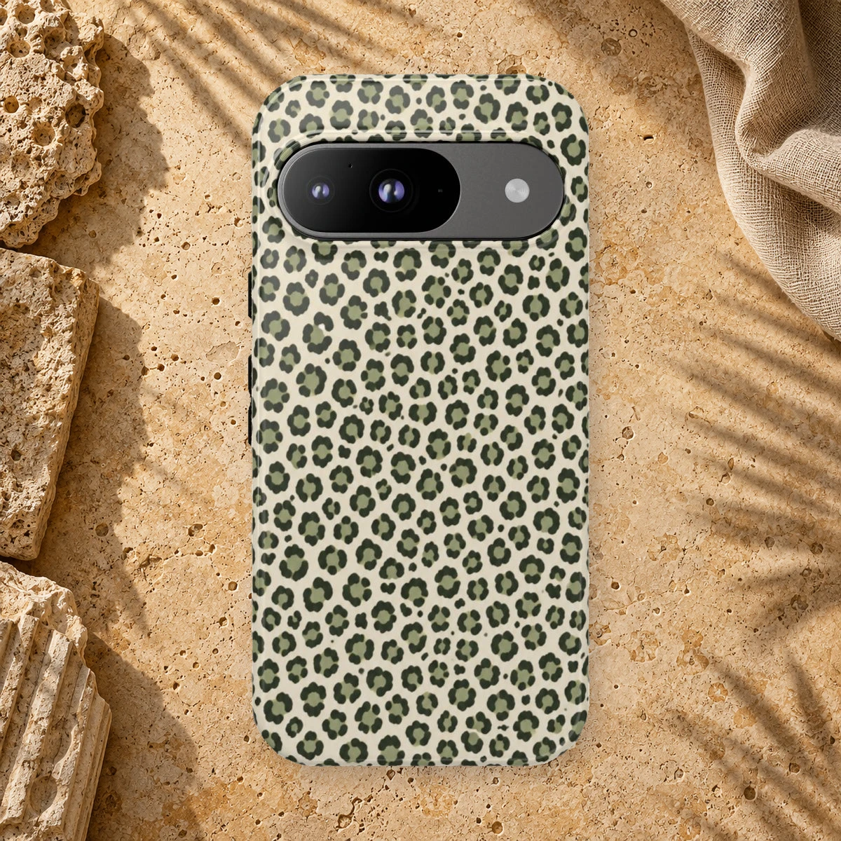 Olive Leopard phone case print