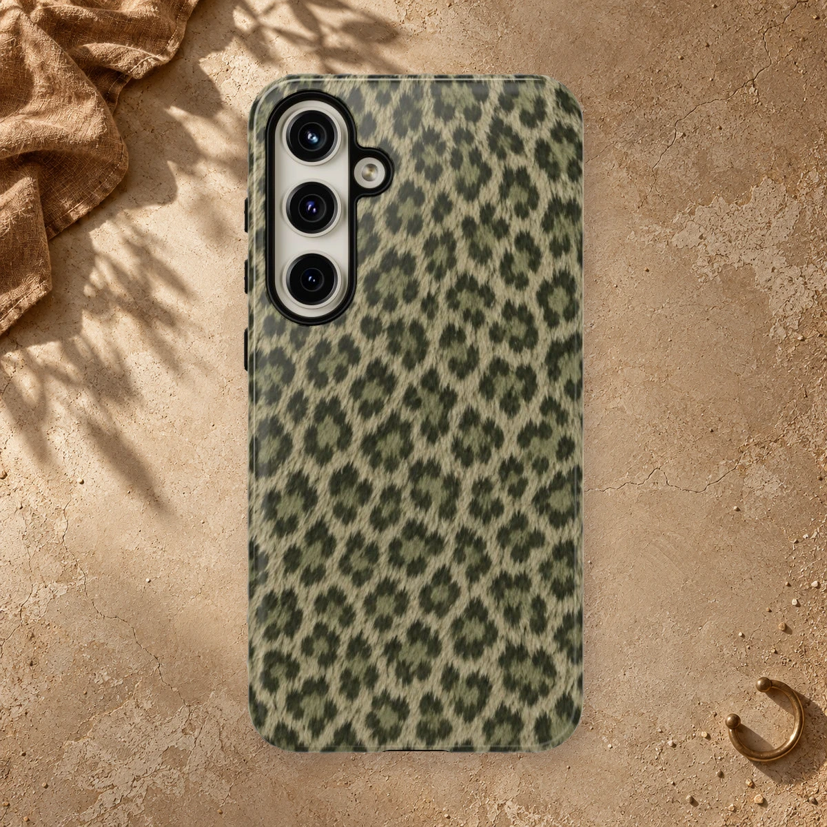 Olive Leopard phone case print