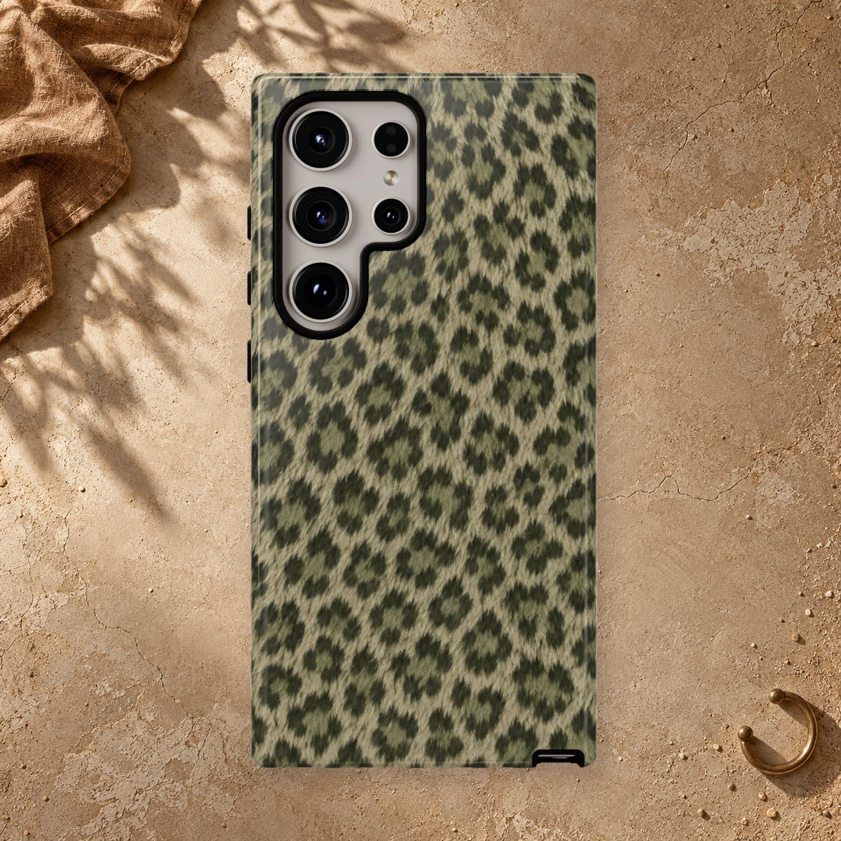 Olive Leopard phone case print