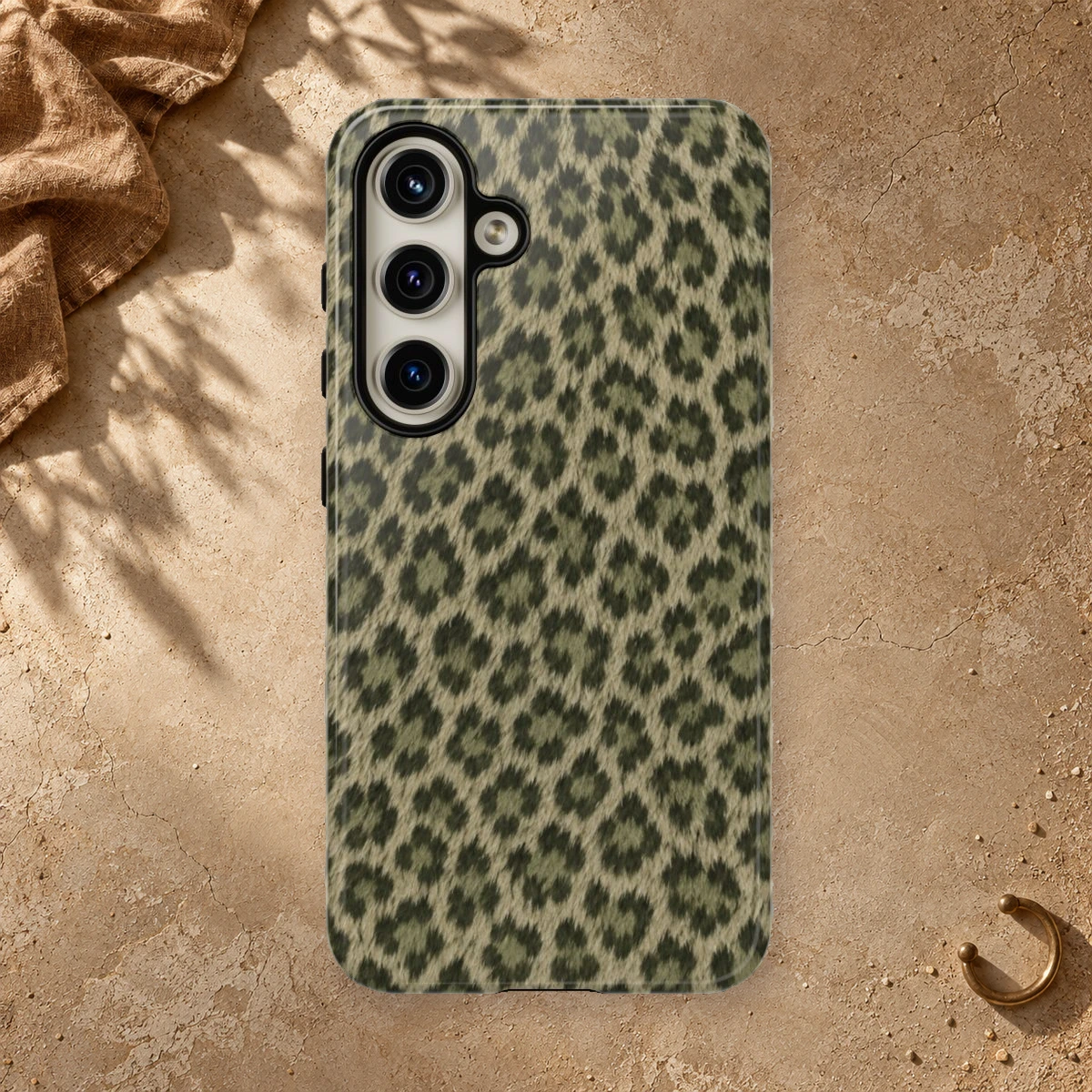 Olive Leopard phone case print