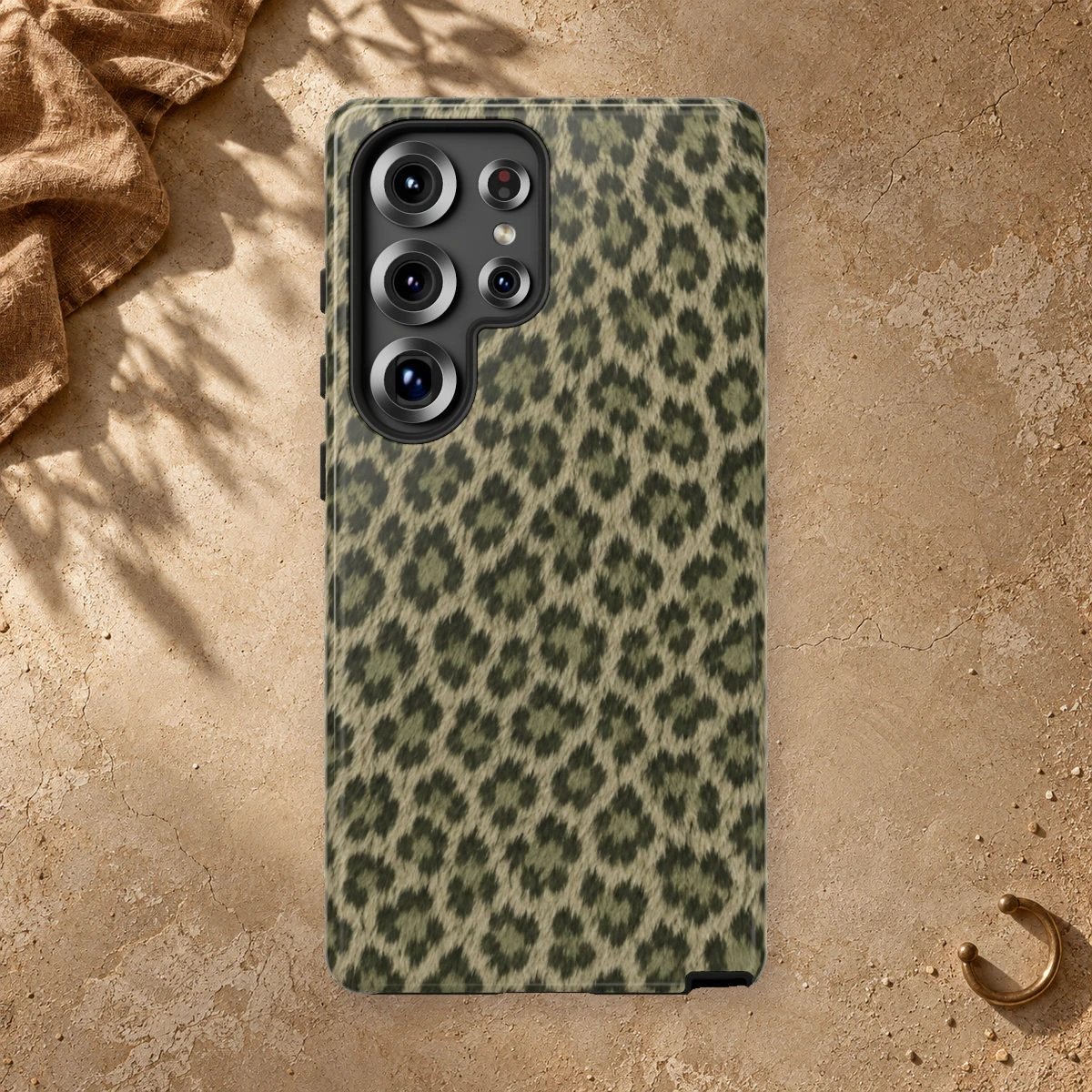 Olive Leopard phone case print