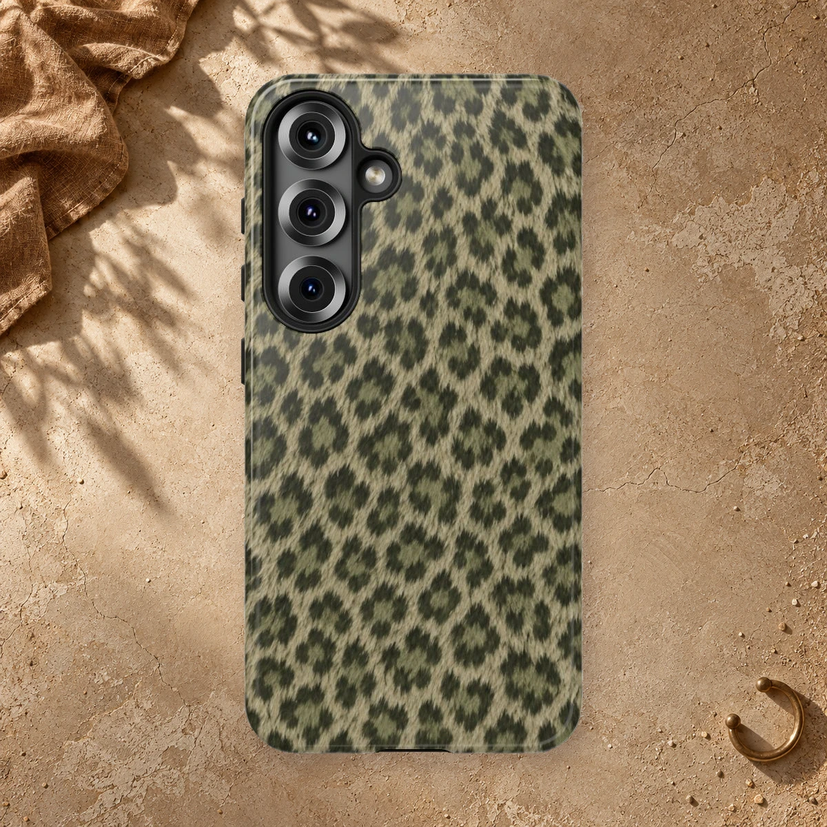 Olive Leopard phone case print