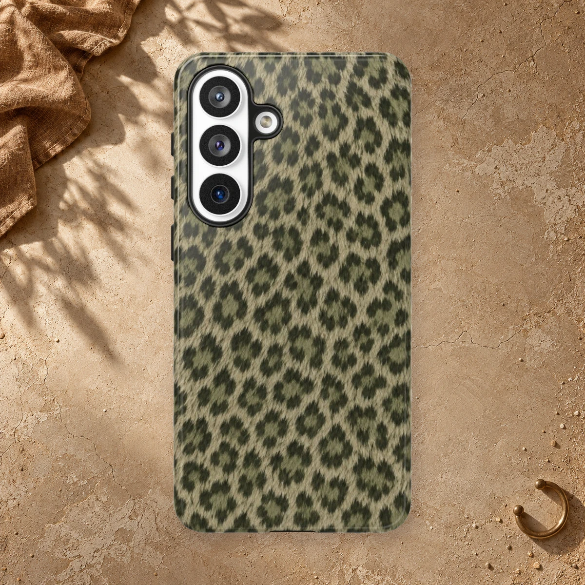 Olive Leopard phone case print