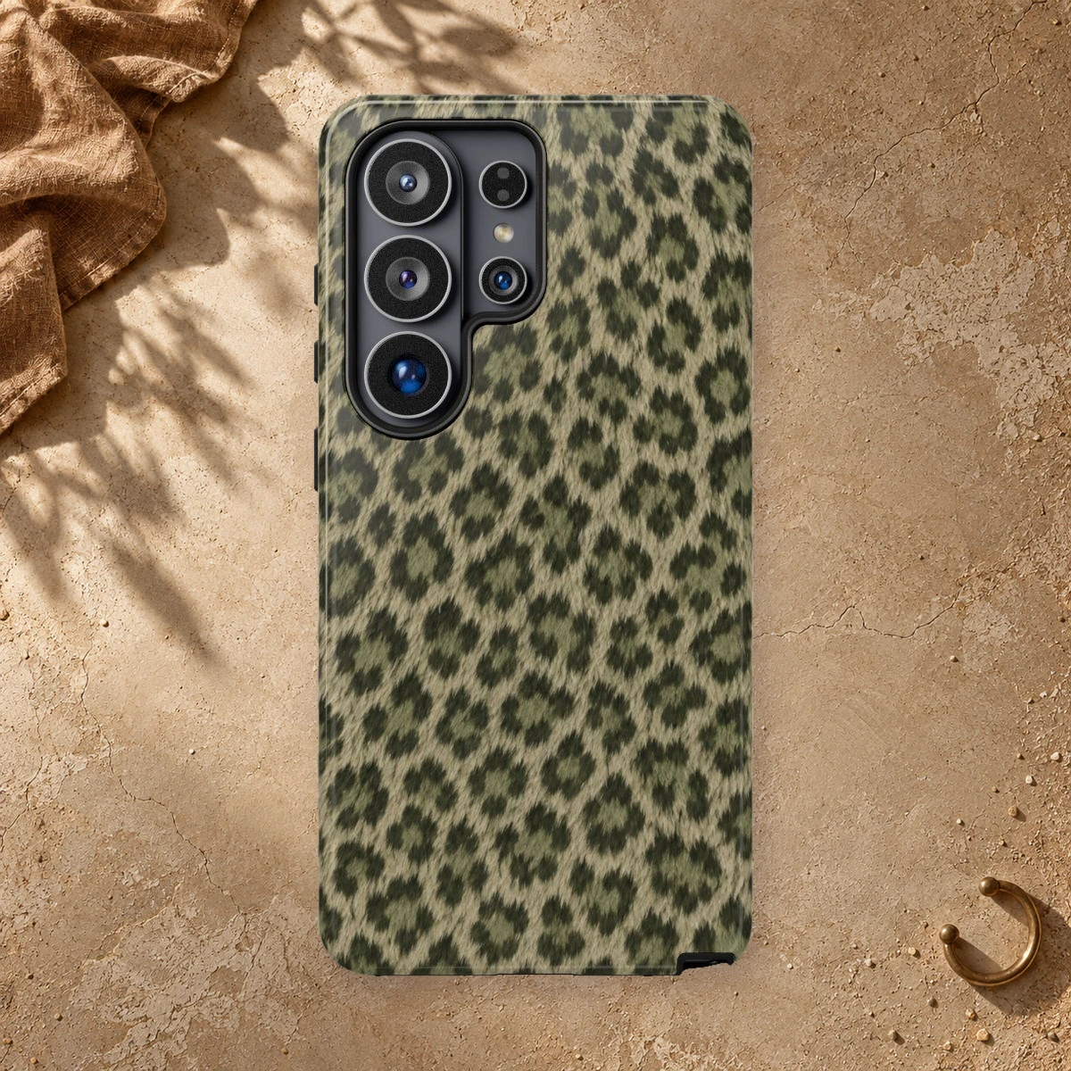 Olive Leopard phone case print