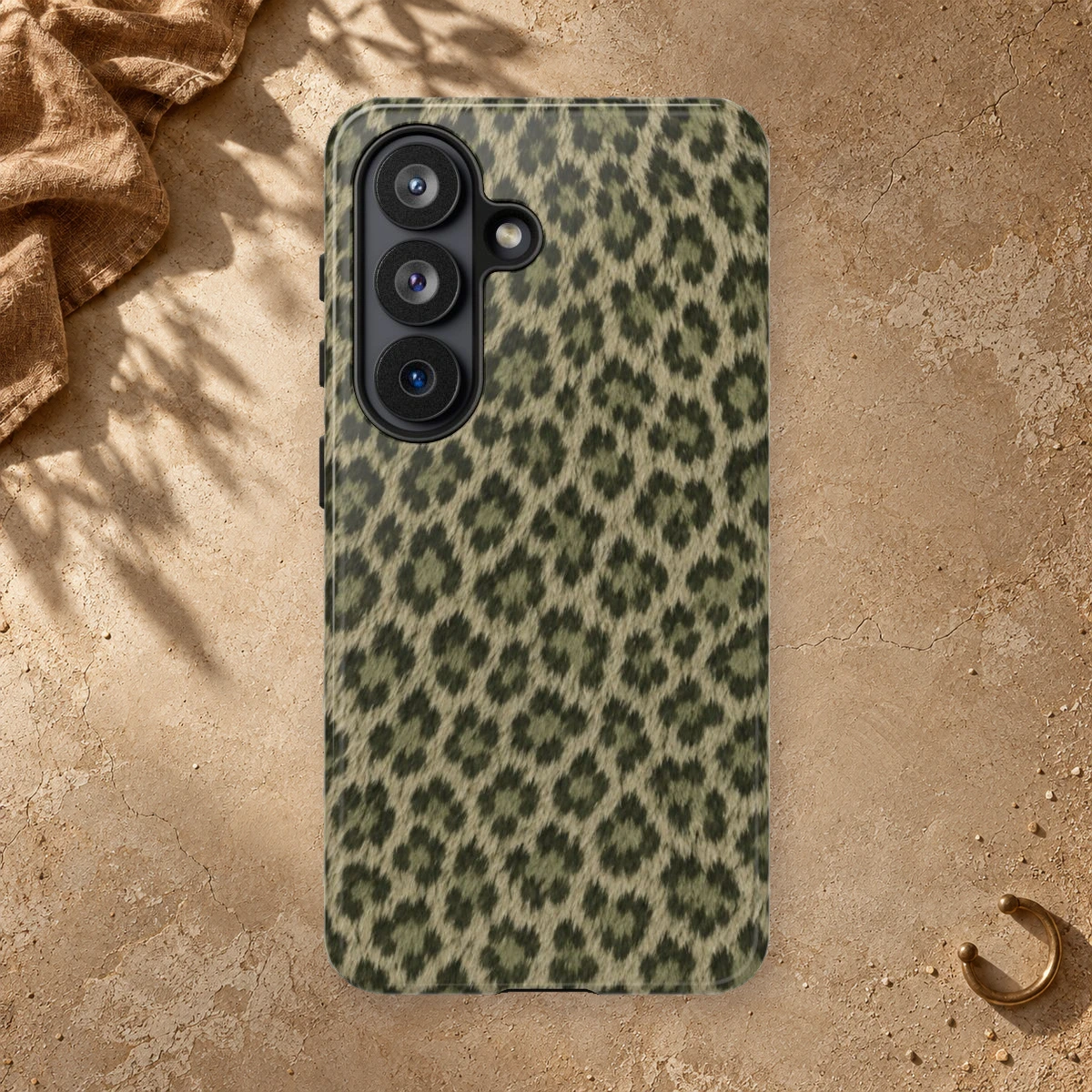 Olive Leopard phone case print