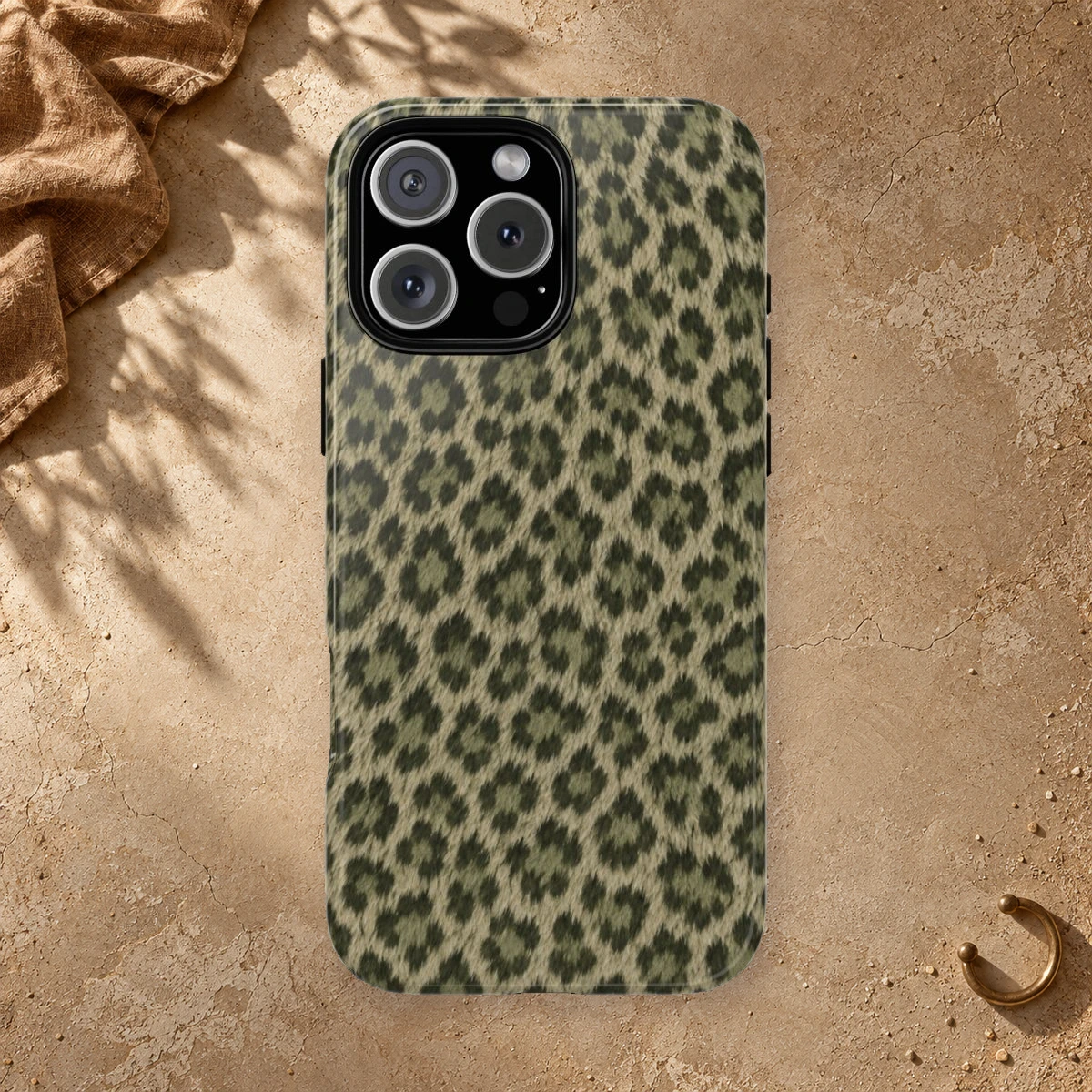 Olive Leopard phone case print