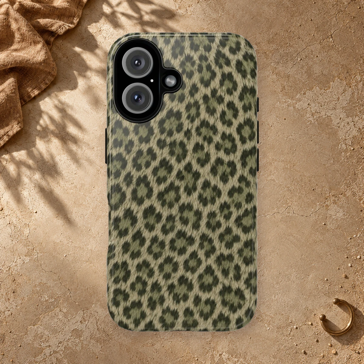 Olive Leopard phone case print